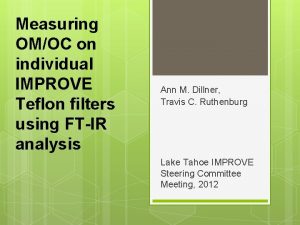 Measuring OMOC on individual IMPROVE Teflon filters using