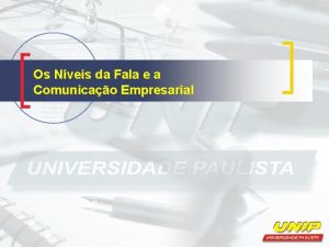 Os Nveis da Fala e a Comunicao Empresarial