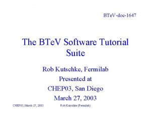 BTe Vdoc1647 The BTe V Software Tutorial Suite