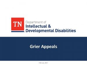 Grier Appeals February 2017 Learner Objectives Grier Revised