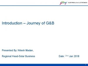 Introduction Journey of GB Presented By Nitesh Madan