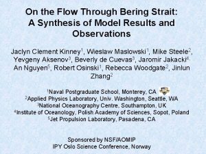 On the Flow Through Bering Strait A Synthesis