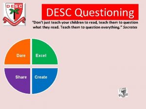 DESC Questioning Dont just teach your children to