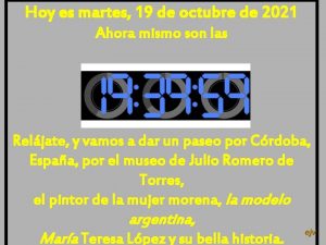 Hoy es martes 19 de octubre de 2021