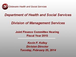 Department of Health and Social Services Division of