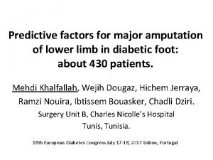 Predictive factors for major amputation of lower limb