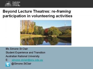 Beyond Lecture Theatres reframing participation in volunteering activities