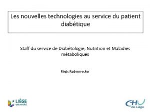 Les nouvelles technologies au service du patient diabtique