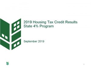 2019 Housing Tax Credit Results State 4 Program