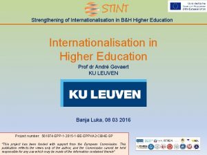 Strengthening of Internationalisation in BH Higher Education Internationalisation