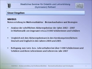 Staatliches Seminar fr Didaktik und Lehrerbildung Gymnasien Rottweil