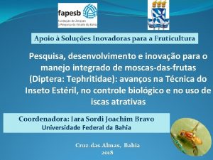 Apoio Solues Inovadoras para a Fruticultura Pesquisa desenvolvimento