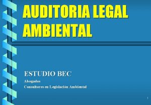 AUDITORIA LEGAL AMBIENTAL ESTUDIO BEC Abogados Consultores en