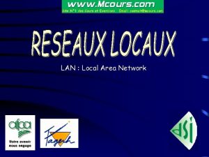 LAN Local Area Network Un rseau local est