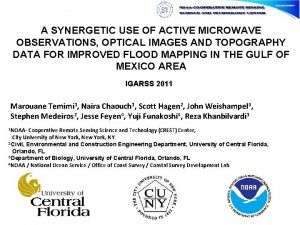 A SYNERGETIC USE OF ACTIVE MICROWAVE OBSERVATIONS OPTICAL