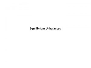 Equilibrium Unbalanced The bald eagle was once on