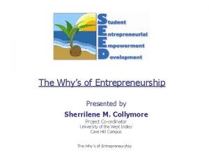 The Whys of Entrepreneurship Presented by Sherrilene M