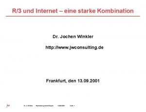 R3 und Internet eine starke Kombination Dr Jochen