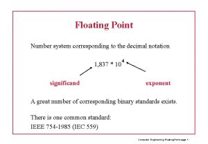 Floating Point Number system corresponding to the decimal