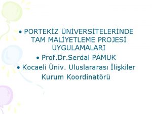 PORTEKZ NVERSTELERNDE TAM MALYETLEME PROJES UYGULAMALARI Prof Dr