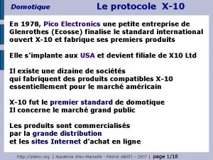 Domotique Le protocole X10 En 1978 Pico Electronics