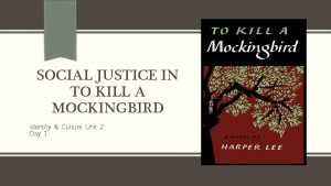 SOCIAL JUSTICE IN TO KILL A MOCKINGBIRD Identity