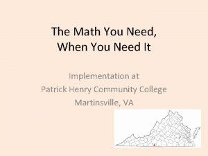 The Math You Need When You Need It