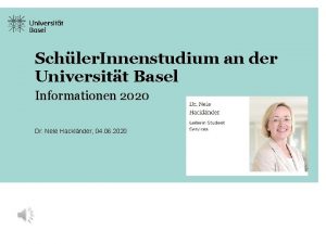 Schler Innenstudium an der Universitt Basel Informationen 2020