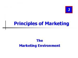 3 Principles of Marketing The Marketing Environment The