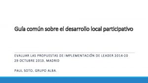 Gua comn sobre el desarrollo local participativo EVALUAR