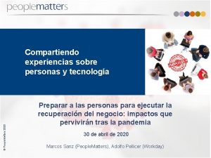 People Matters 2020 Compartiendo experiencias sobre personas y