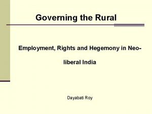 Governing the Rural Employment Rights and Hegemony in