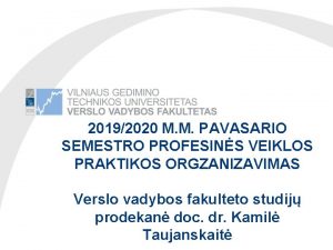 20192020 M M PAVASARIO SEMESTRO PROFESINS VEIKLOS PRAKTIKOS