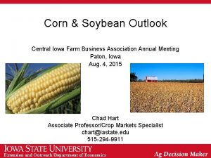 Corn Soybean Outlook Central Iowa Farm Business Association