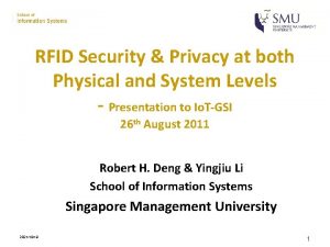 RFID Security Privacy at both Physical and System