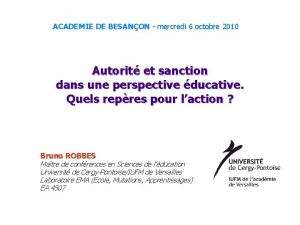 ACADEMIE DE BESANON mercredi 6 octobre 2010 Autorit