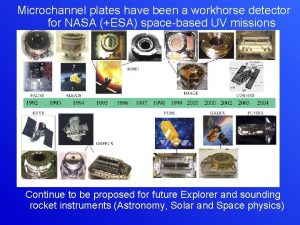 Microchannel plates have been a workhorse detector for