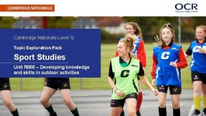 Cambridge Nationals Level Topic Exploration Pack Sport Studies