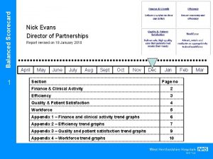 Balanced Scorecard 1 Nick Evans Director of Partnerships