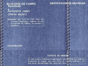 ECOLOGA DE CAMPO Resultado s Carbonero comn Parus