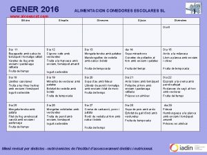 GENER 2016 ALIMENTACION COMEDORES ESCOLARES SL www alcoescat