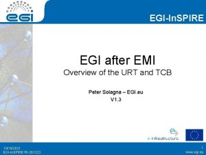 EGIIn SPIRE EGI after EMI Overview of the