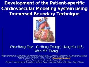 Development of the Patientspecific Cardiovascular Modeling System using