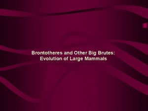 Brontotheres and Other Big Brutes Evolution of Large