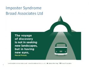 Imposter Syndrome Broad Associates Ltd carolinebroadassociates co uk