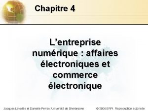 Chapitre 4 Lentreprise numrique affaires lectroniques et commerce