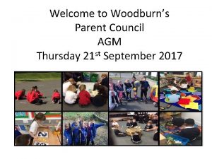 Welcome to Woodburns Parent Council AGM Thursday 21