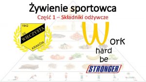ywienie sportowca Cz 1 Skadniki odywcze Waciwe ywienie
