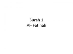 Surah 1 Al Fatihah Kalam Argument Recap In