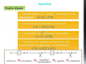 Synthse Quatre tapes 1 Condensation de 3 actyl